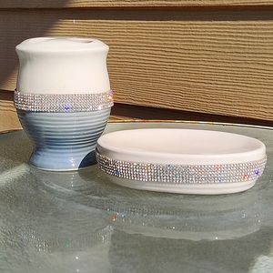 Toothbrush Holder and Soap Dish Set